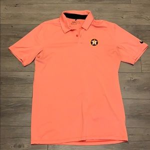 Astros Orange Nike golf polo